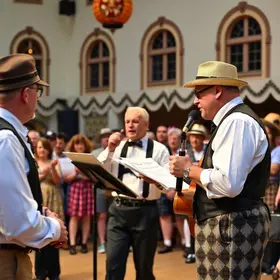visita do maestro da banda oficial da Oktoberfest de Munique