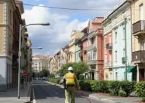 pulverização das ruas de Brusque