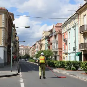 pulverização das ruas de Brusque