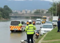 Interdição na Beira Rio de Brusque