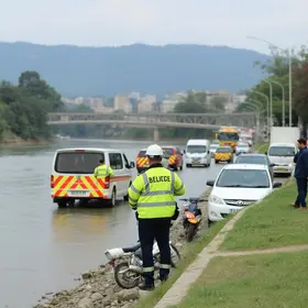 Interdição na Beira Rio de Brusque