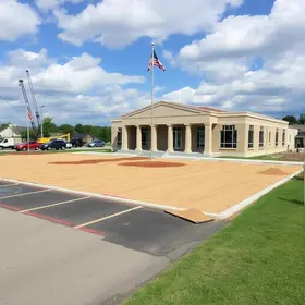 preparação do estacionamento do Pavilhão da Fenarreco