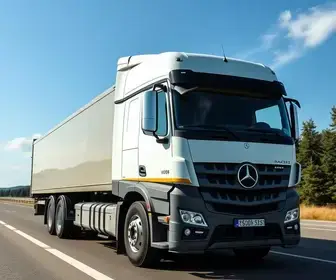 Caminhão Mercedes-Benz tomba na SC-108