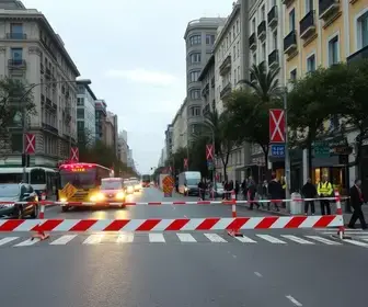 rua interditada em Brusque